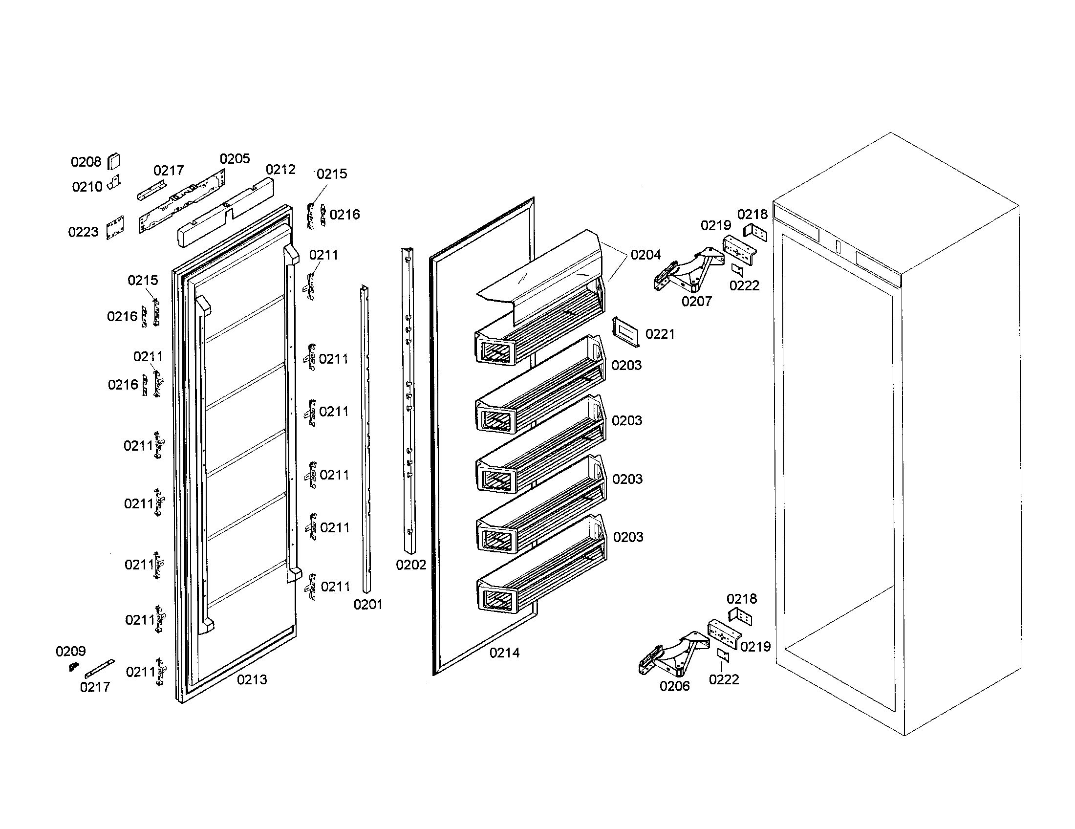 Freezer door