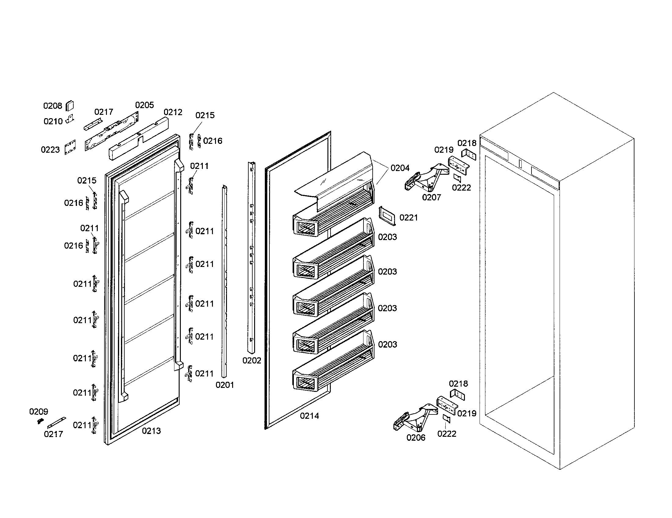 Freezer door