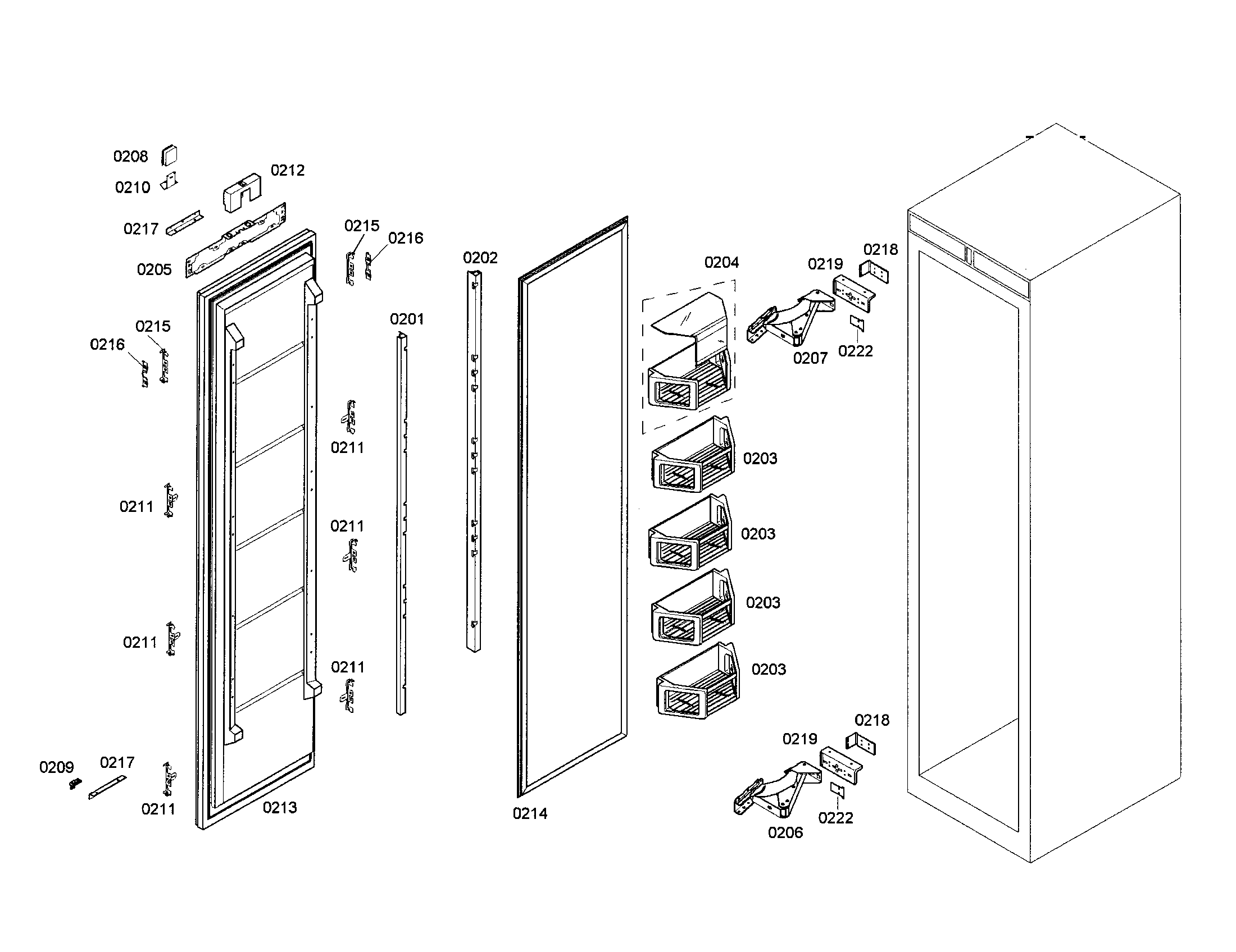 Freezer door