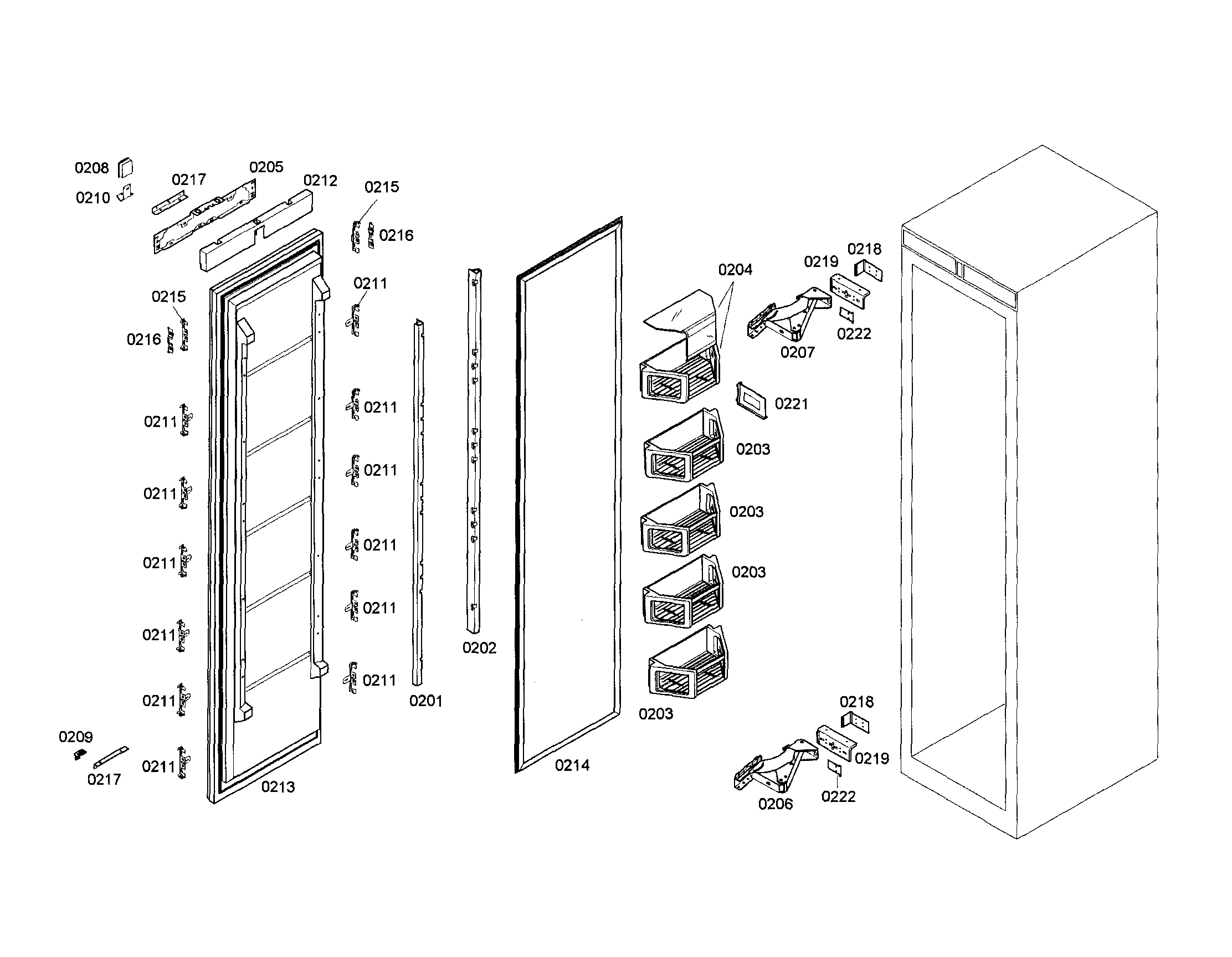 Freezer door