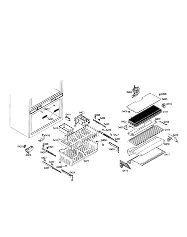 Evaporator/freezer basket