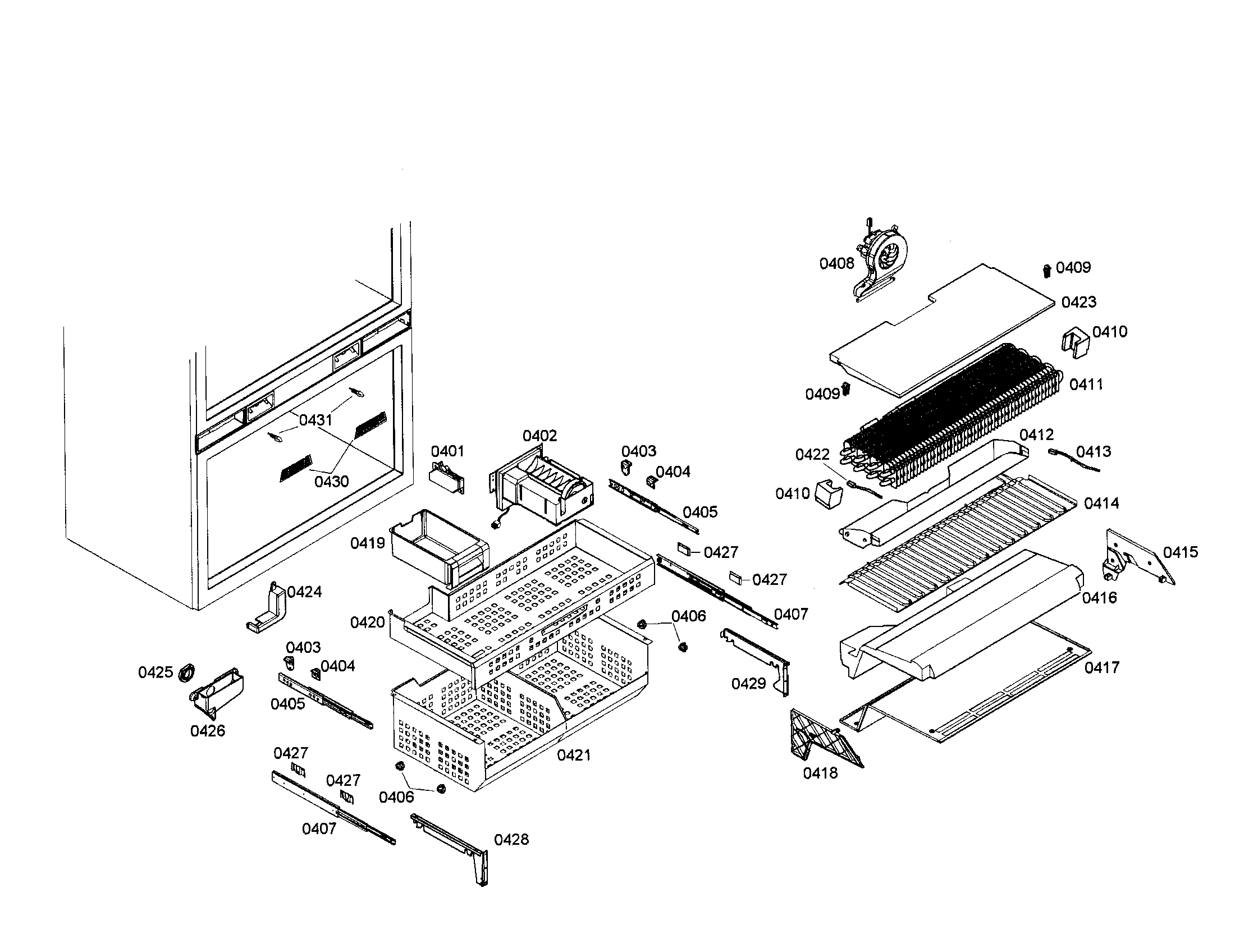 Evaporator/baskets