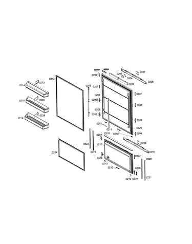 Refrigerator/freezer door