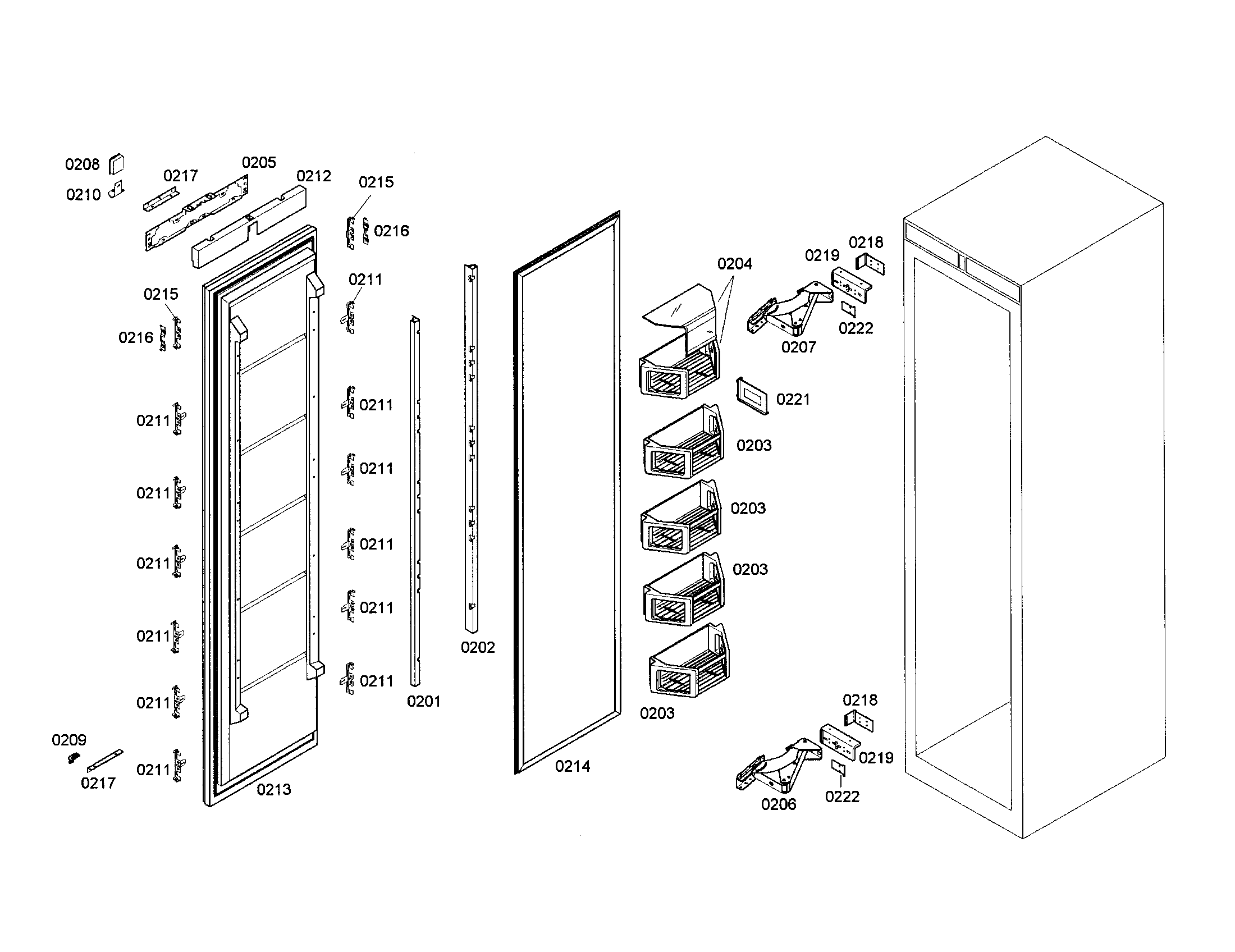Freezer door