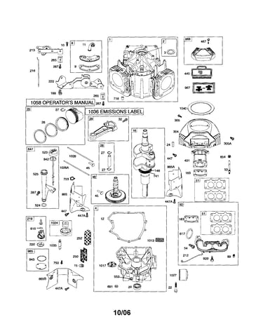 Cylinder/crankshaft/sump