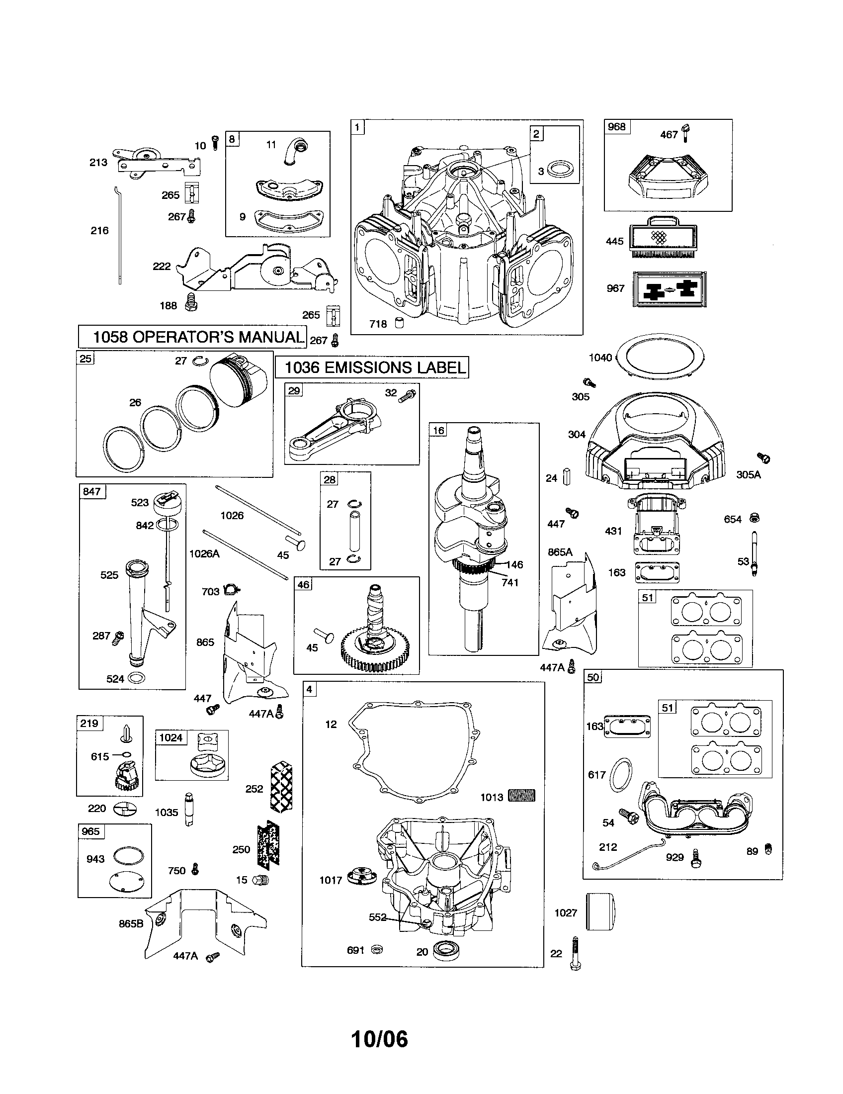 Cylinder/crankshaft/sump