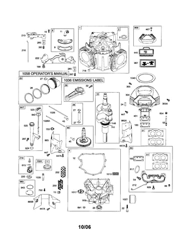 Cylinder/crankshaft/sump