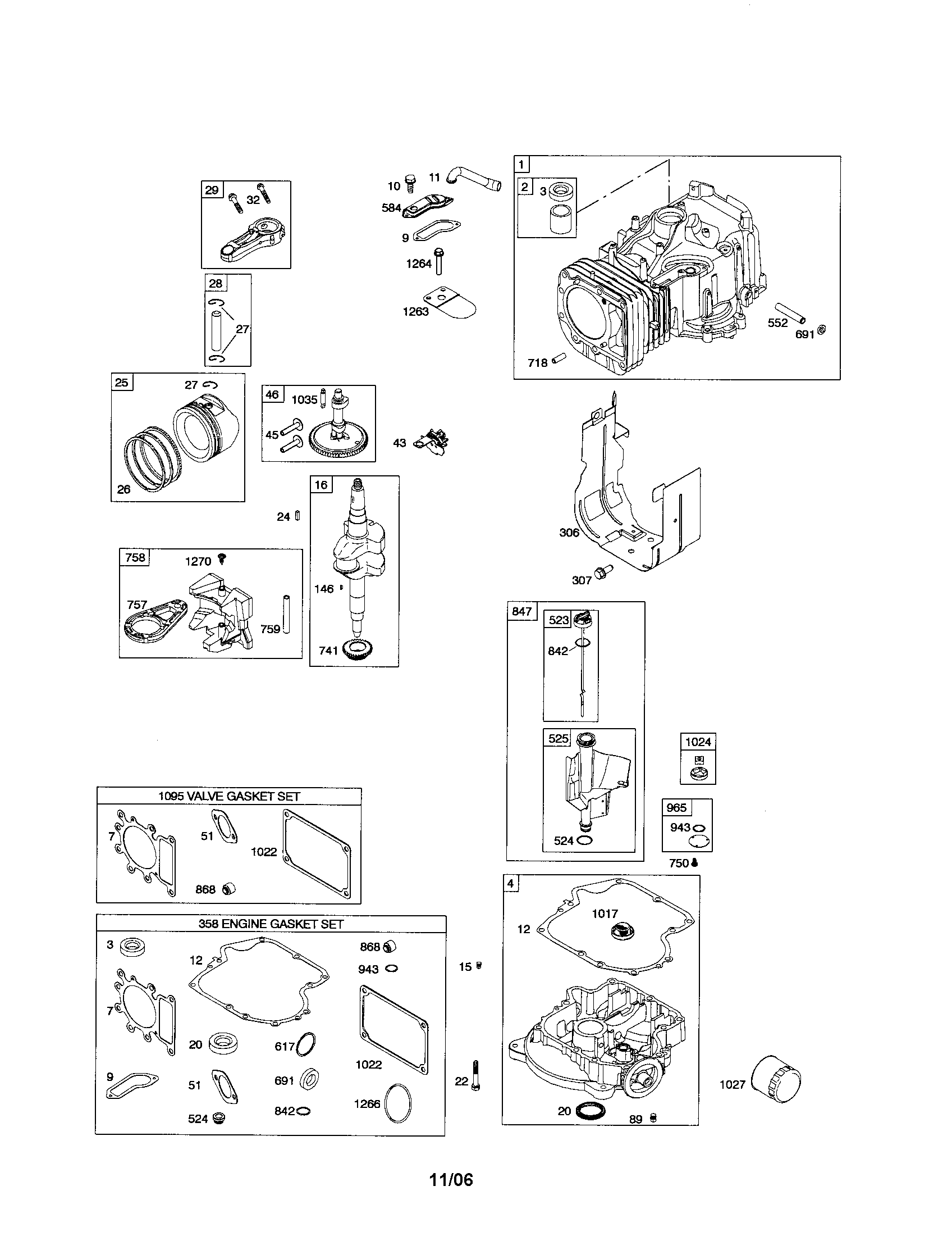 Cylinder/crankshaft/engine-sump
