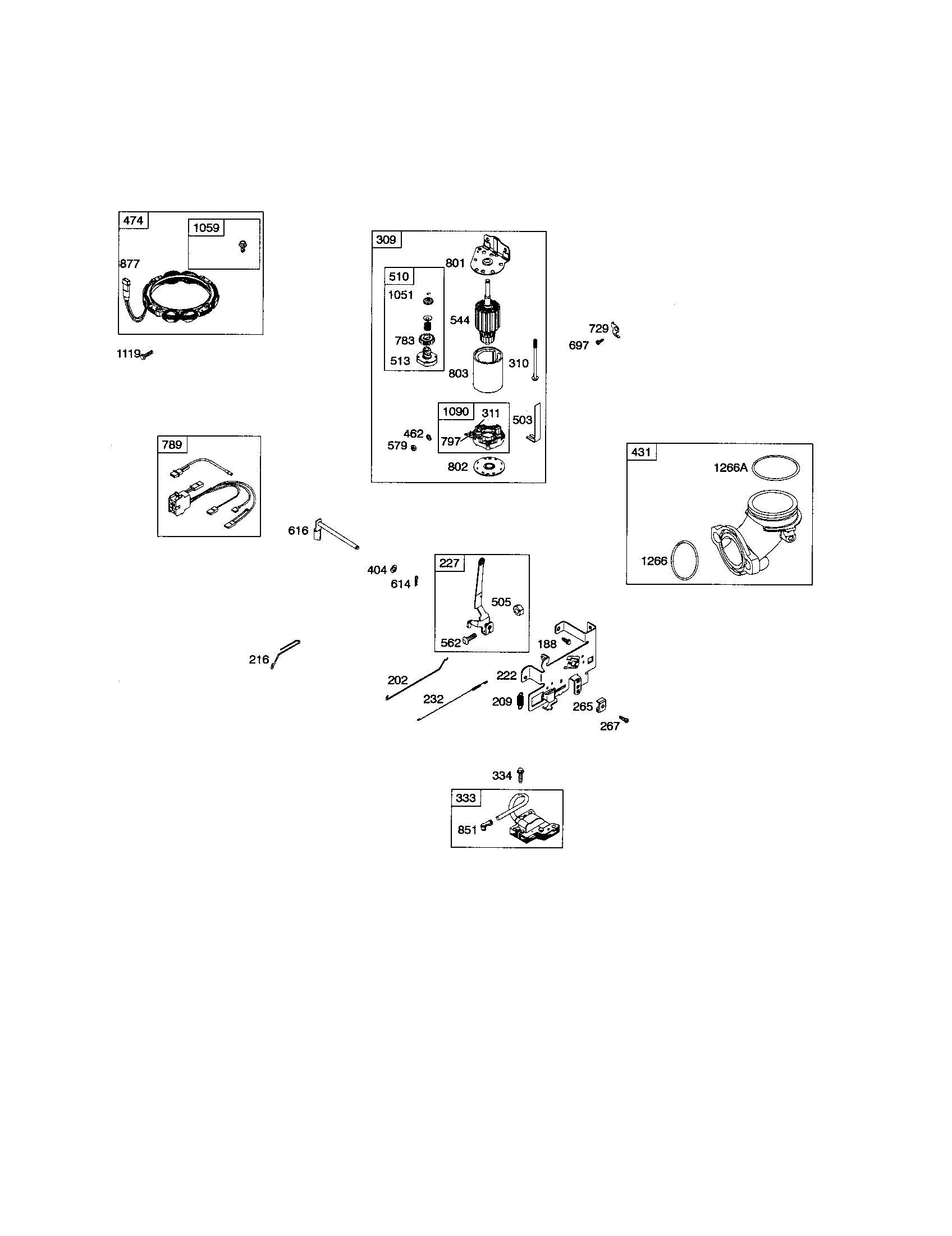 MOTOR-STARTER/CONTROL LEVER-GOVERNOR