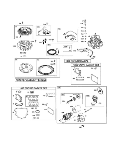 Rewind-starter/short block