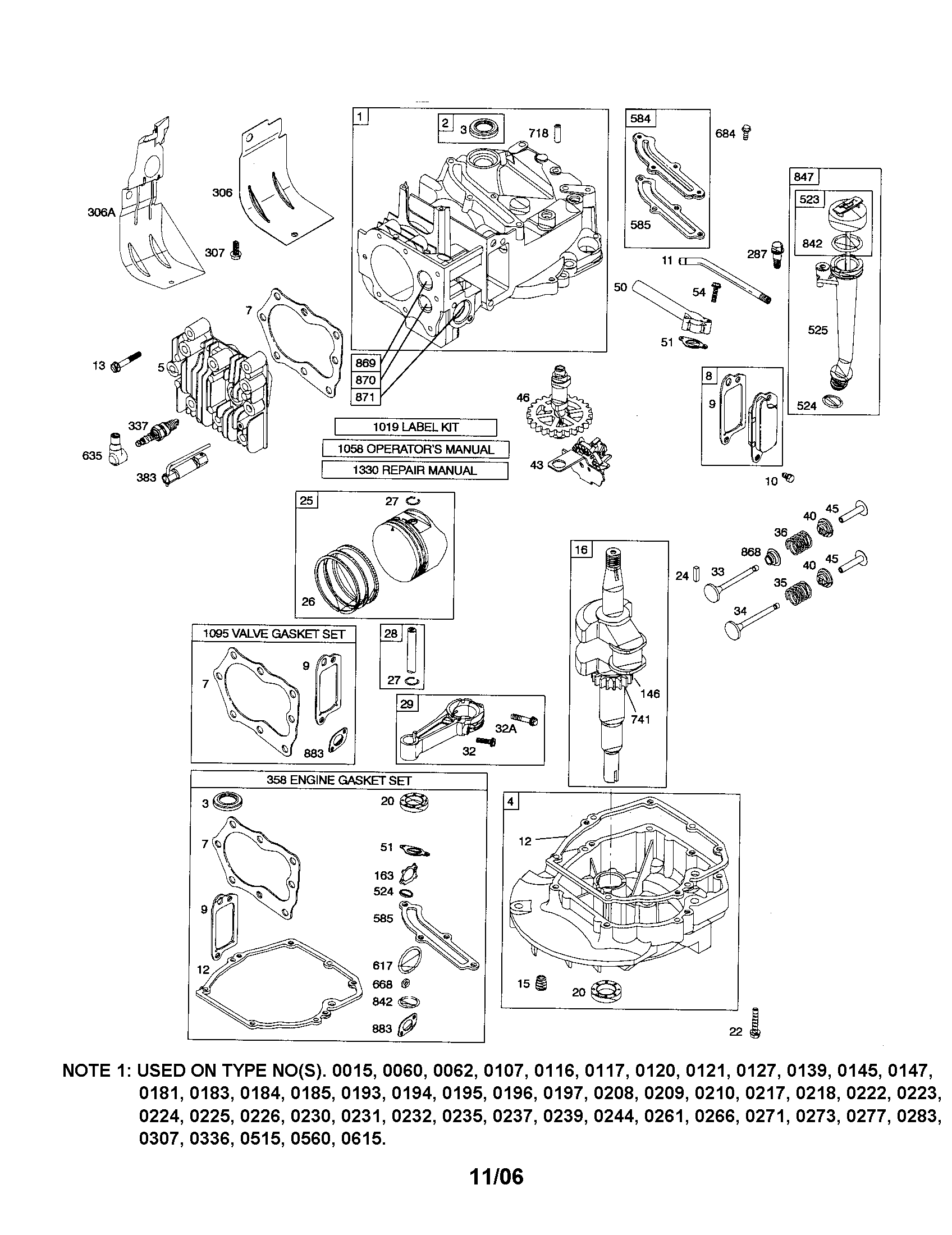 Cylinder/crankcase/crankshaft