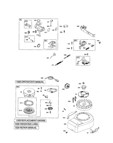 Carburetor/rewind starter