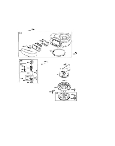 Blower housing/starter motor