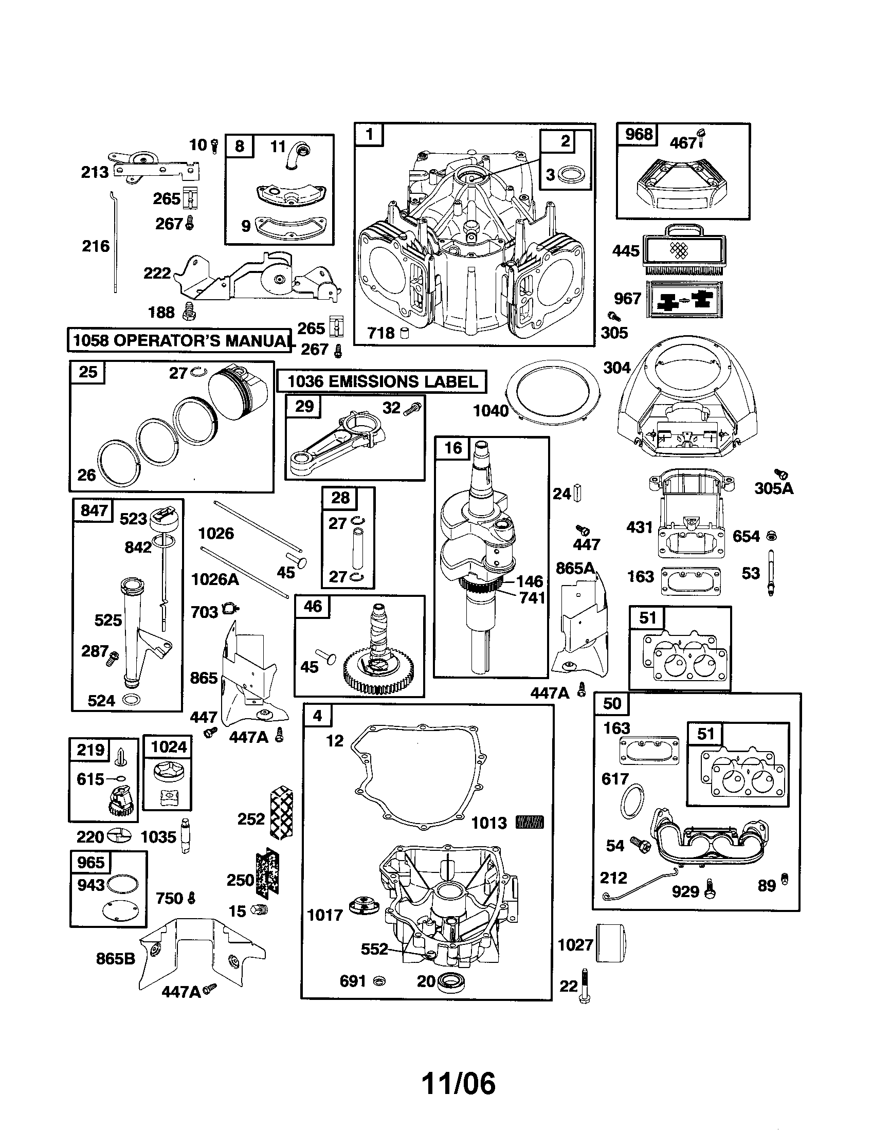 Cylinder/crankshaft/sump