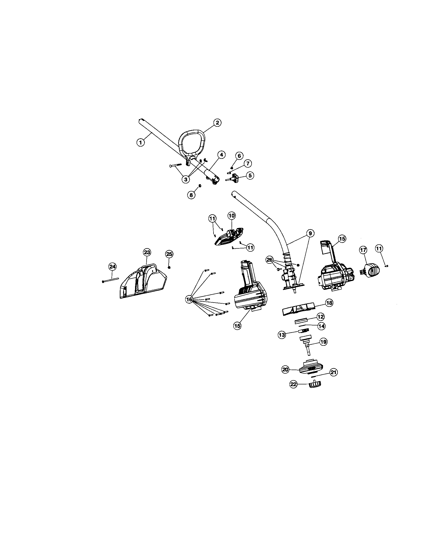 Drive shaft housing/handle