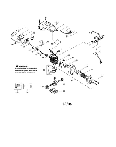 Shield/cylinder/crankshaft