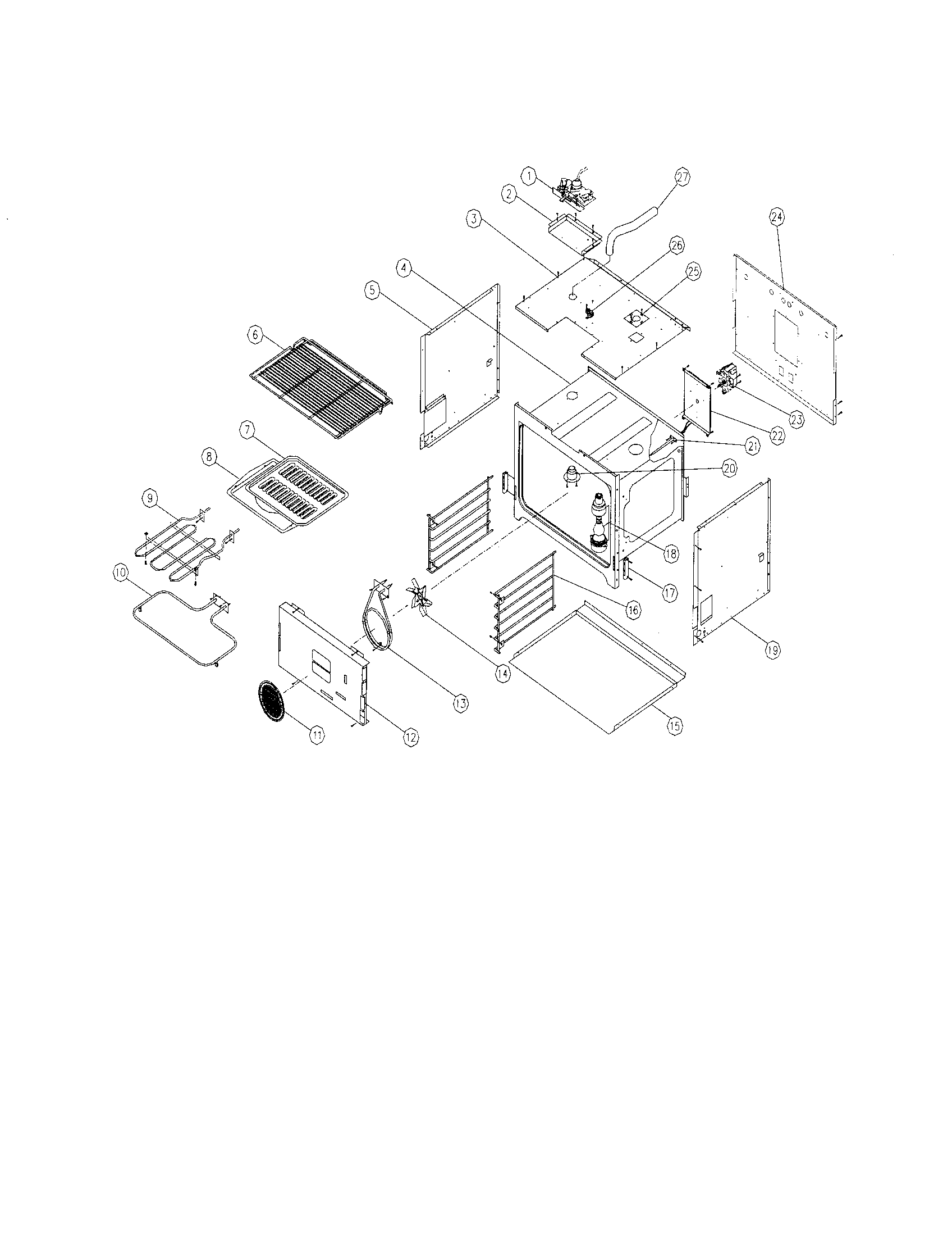 Oven cell/case assembly