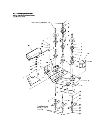 Mower deck-housing/arbor