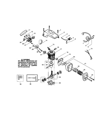 Shield/cylinder/crankshaft