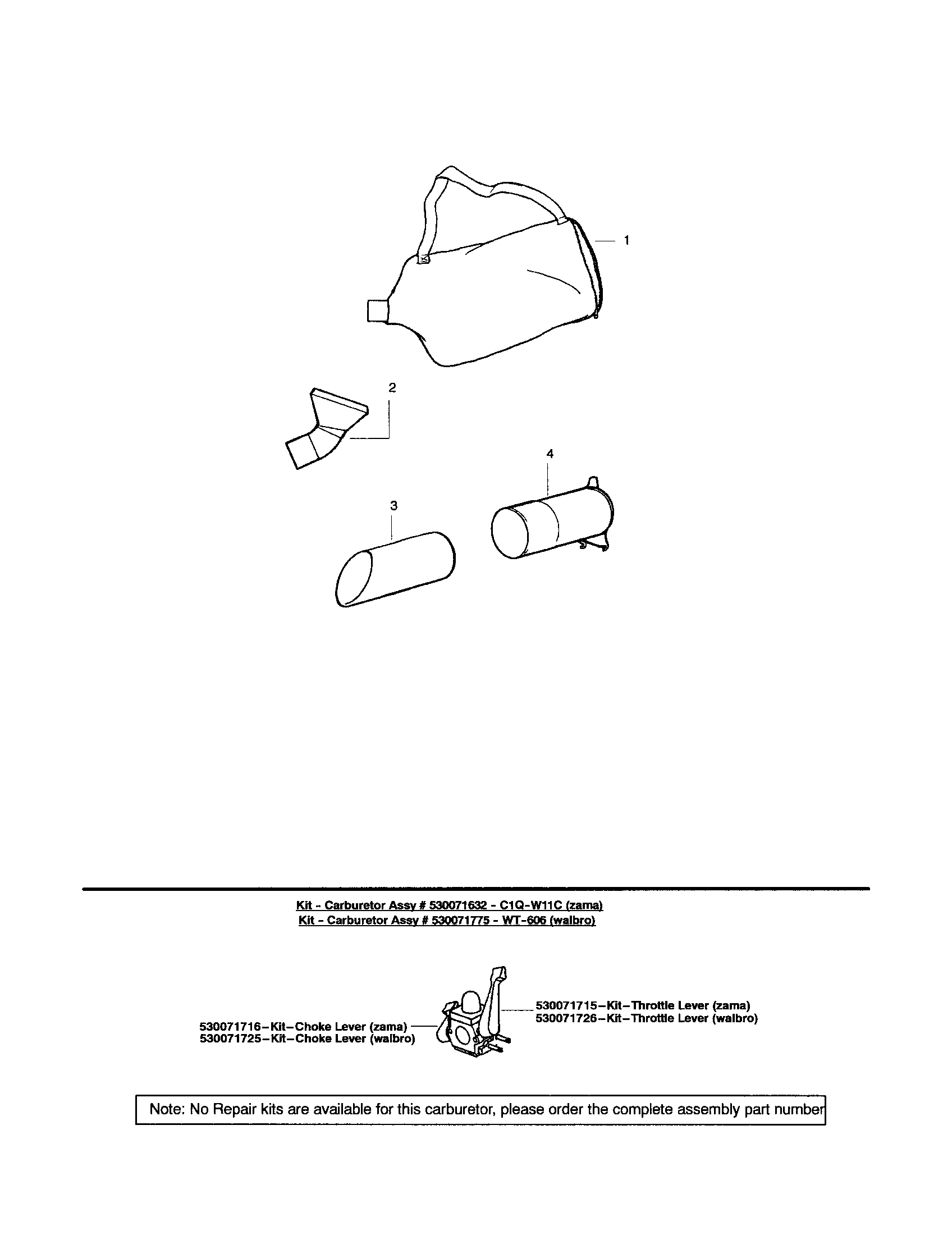 Vacuum tube/carburetor