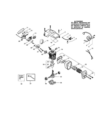 Shield/cylinder/crankshaft