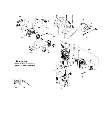 Shield/cylinder/crankshaft