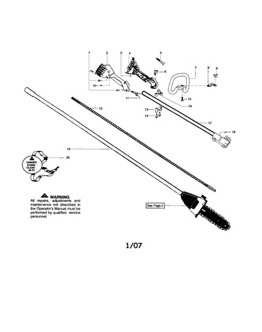 Driveshaft/throttle/handle