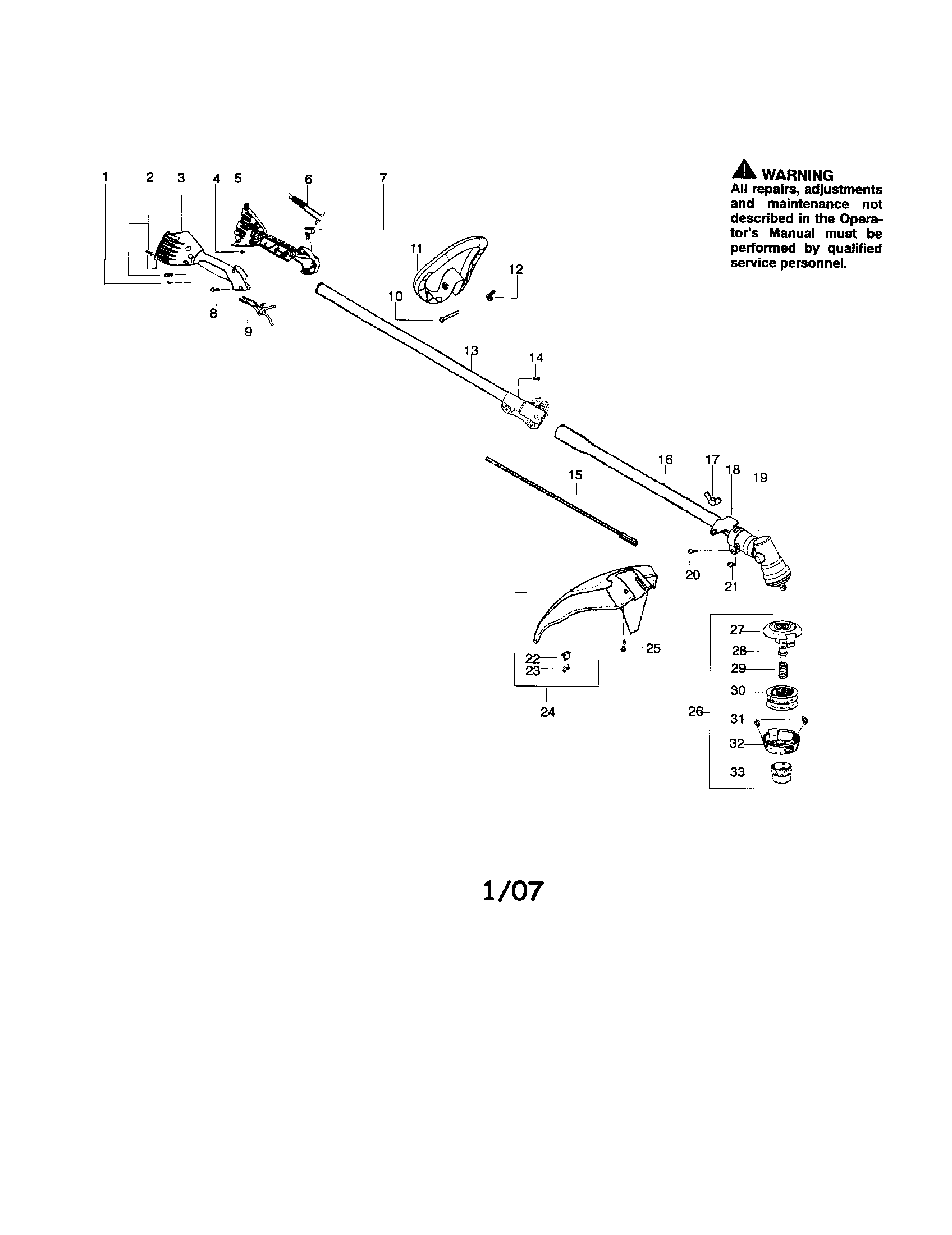 Driveshaft/shield/handle