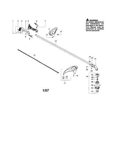 Driveshaft/shield/handle