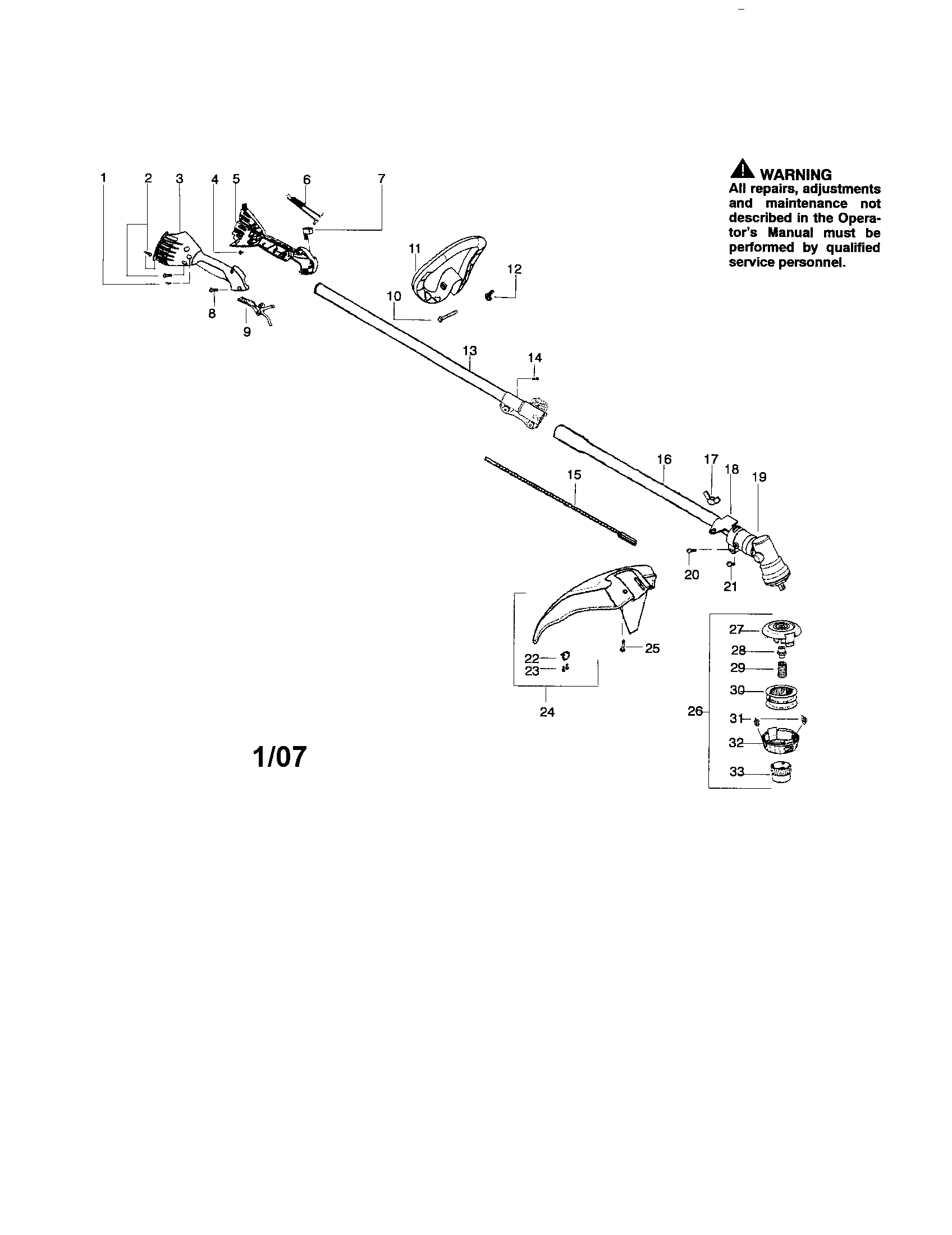 Driveshaft/shield/handle