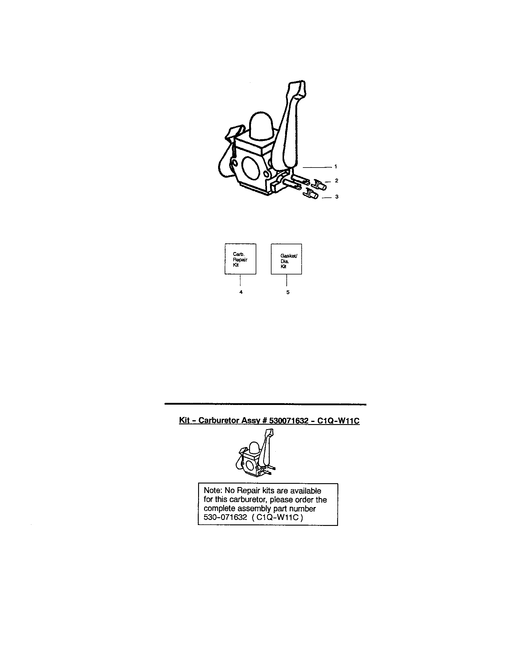 Carburetor #530071465 (c1q-w11)