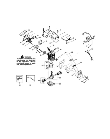 Shield/cylinder/crankshaft