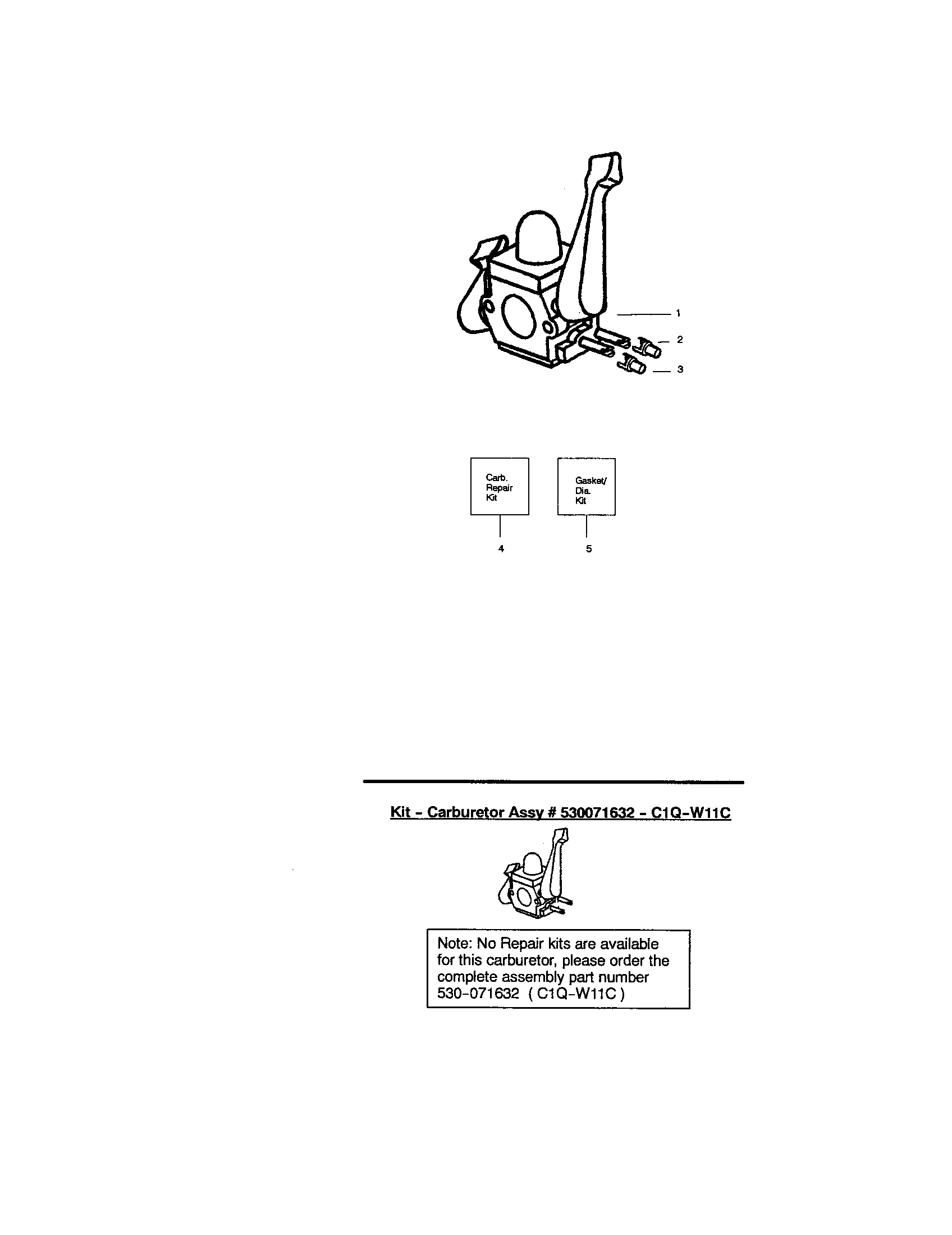 Carburetor #530071465 (c1q-w11)