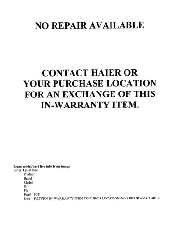 No repair available
