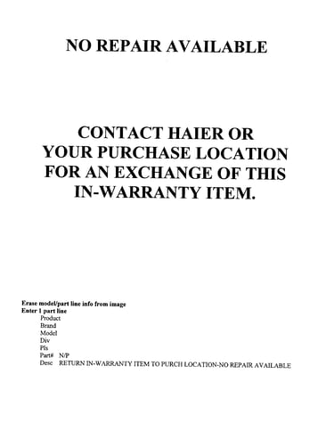 No repair available