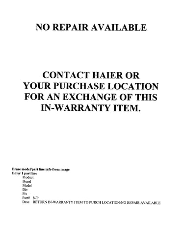 No repair available