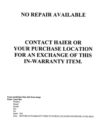 No repair available