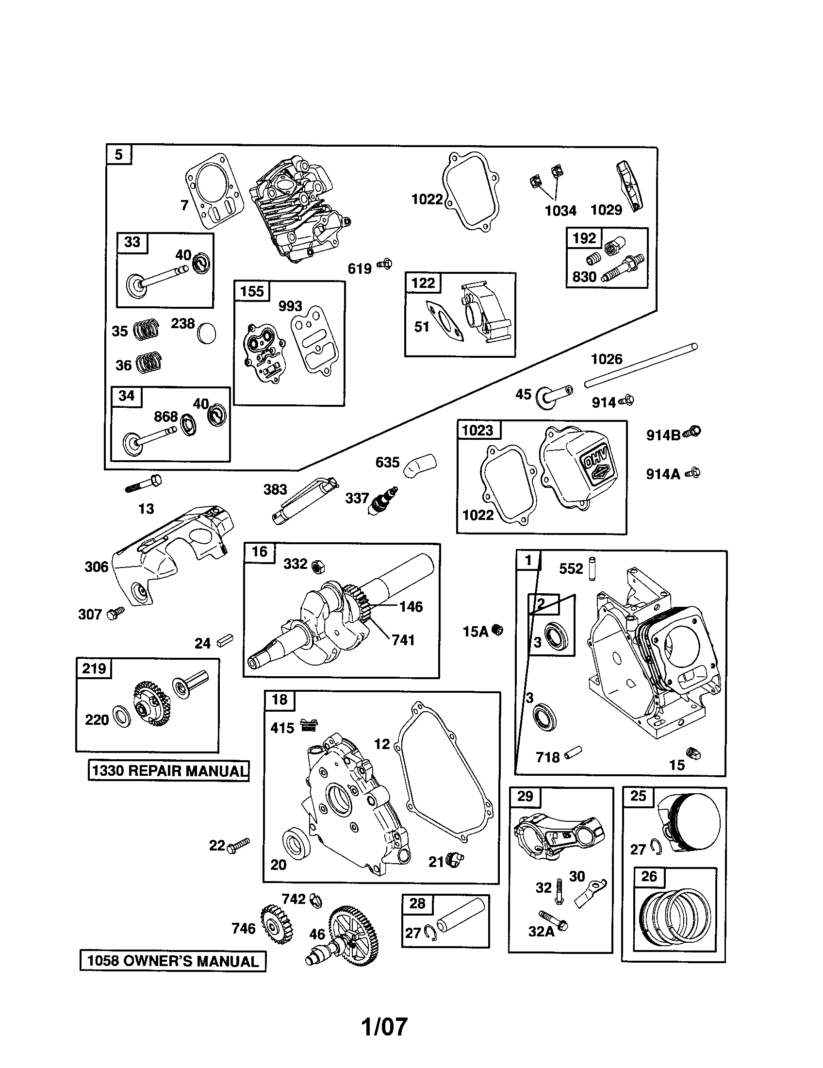 Head-cylinder/cylinder/crankshaft