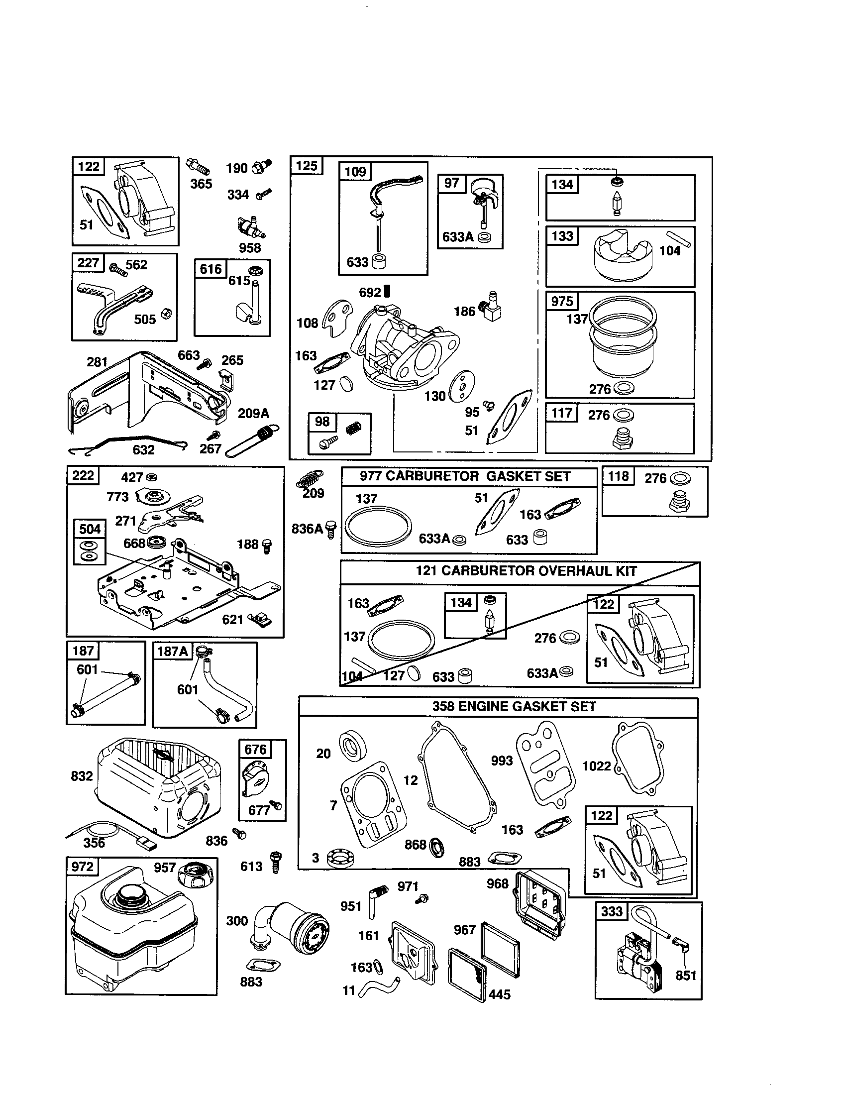 Carburetor/gasket sets