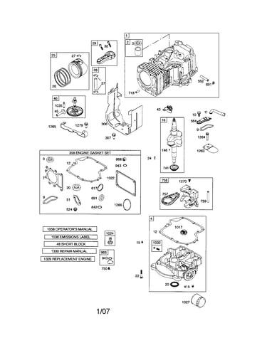 Cylinder/sump/crankshaft