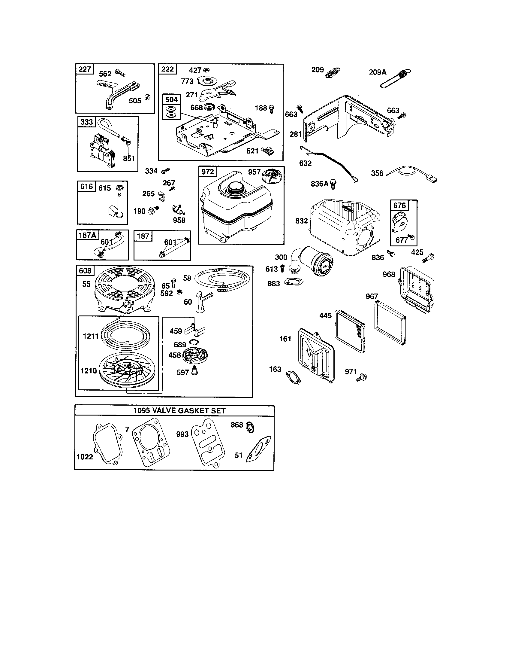 Rewind starter/fuel tank
