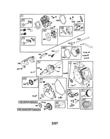 Cylinder/crankshaft/crankcase