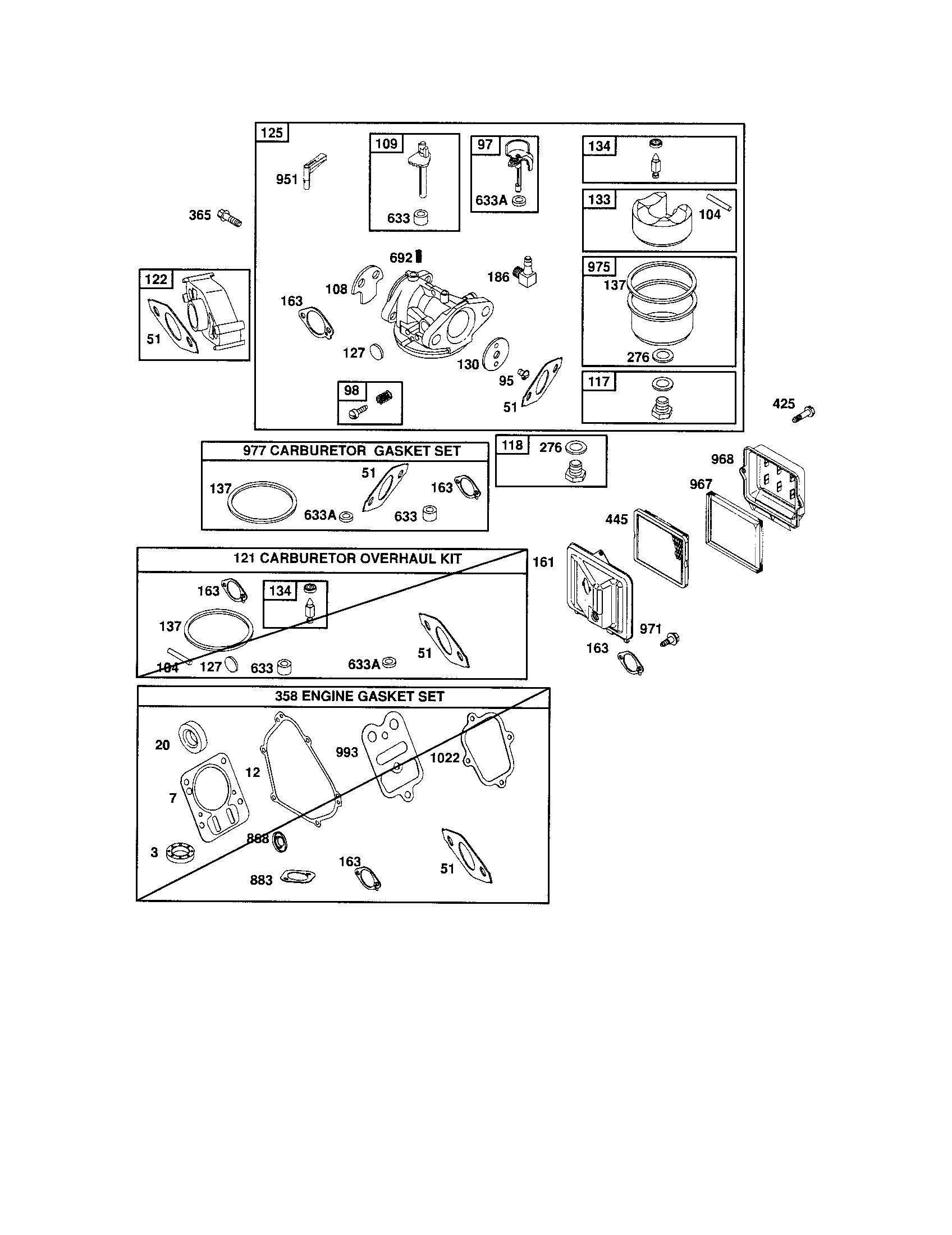 CARBURETOR/GASKET SETS