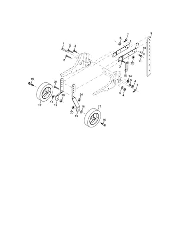 Wheel and depth stake assembly