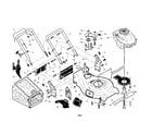 Craftsman 917370560 handle/housing/grass bag/engine diagram