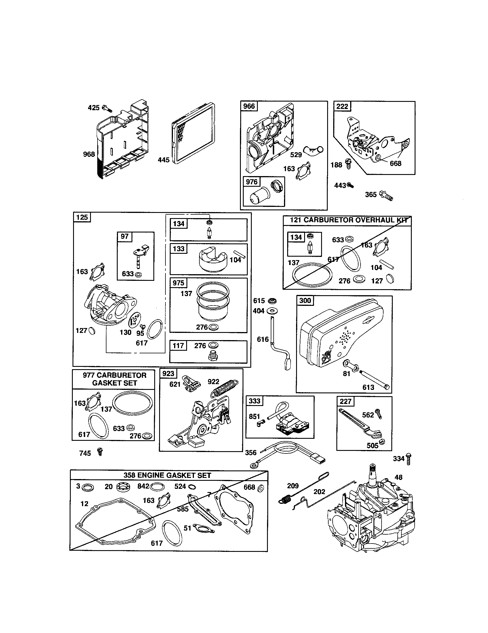 CARBURETOR/SHORT BLOCK/GASKET SETS