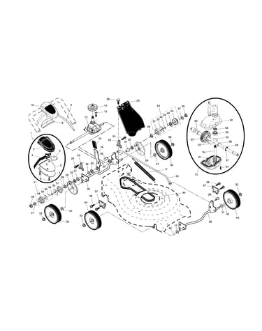 Drive control/gear case/wheels