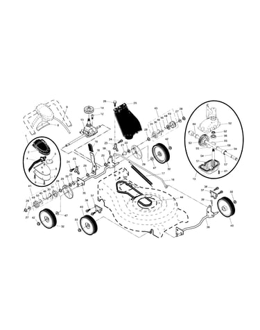 Drive control/gear case/wheels