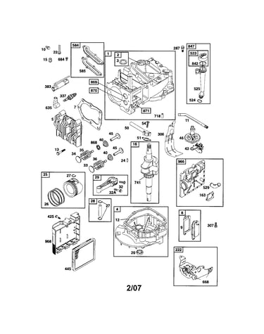 Cylinder/crankshaft/crankcase