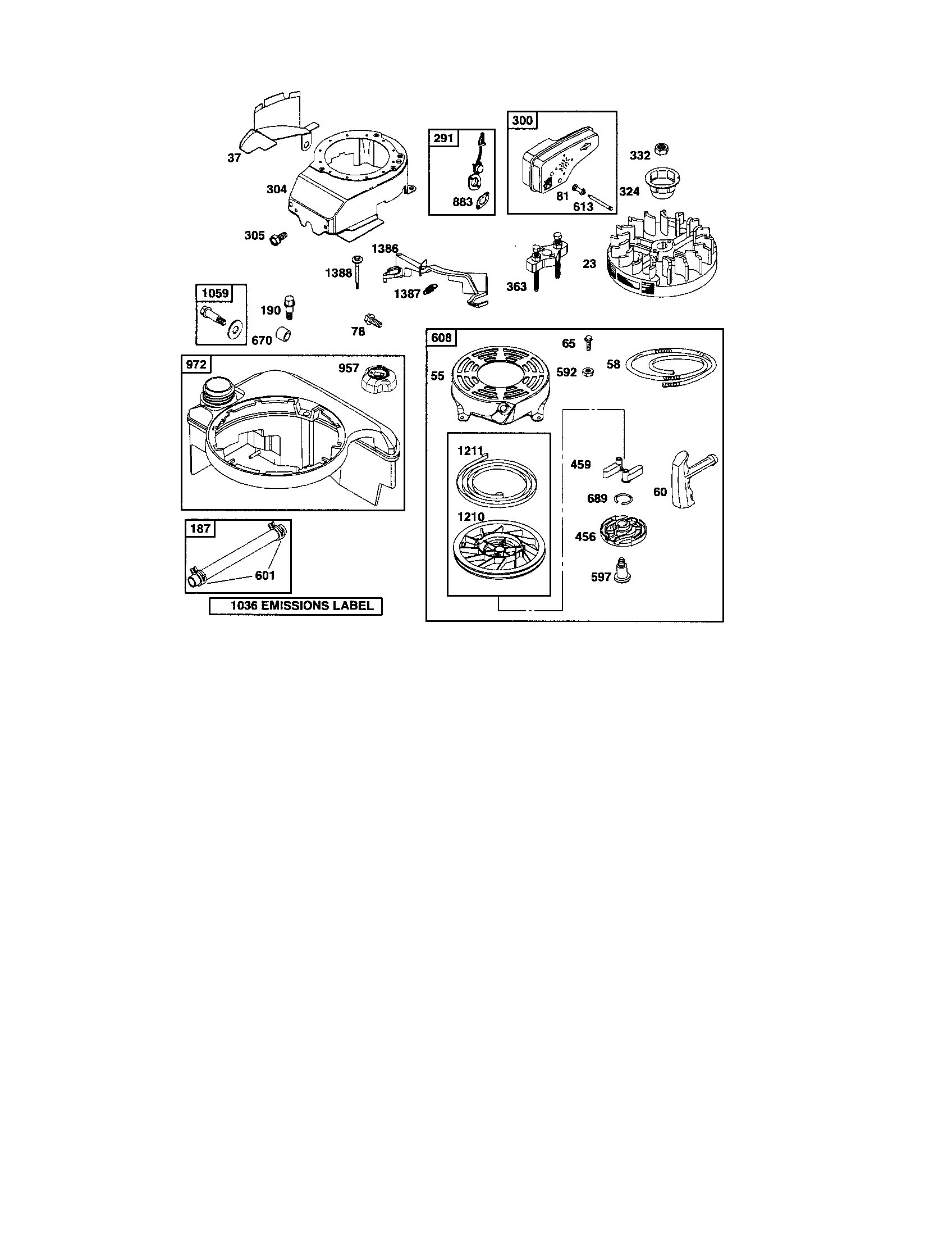 REWIND STARTER/BLOWER HOUSING